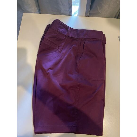Lane Bryant Bermuda Purple Belted Shorts Pockets NWT size 20 - Picture 10 of 12